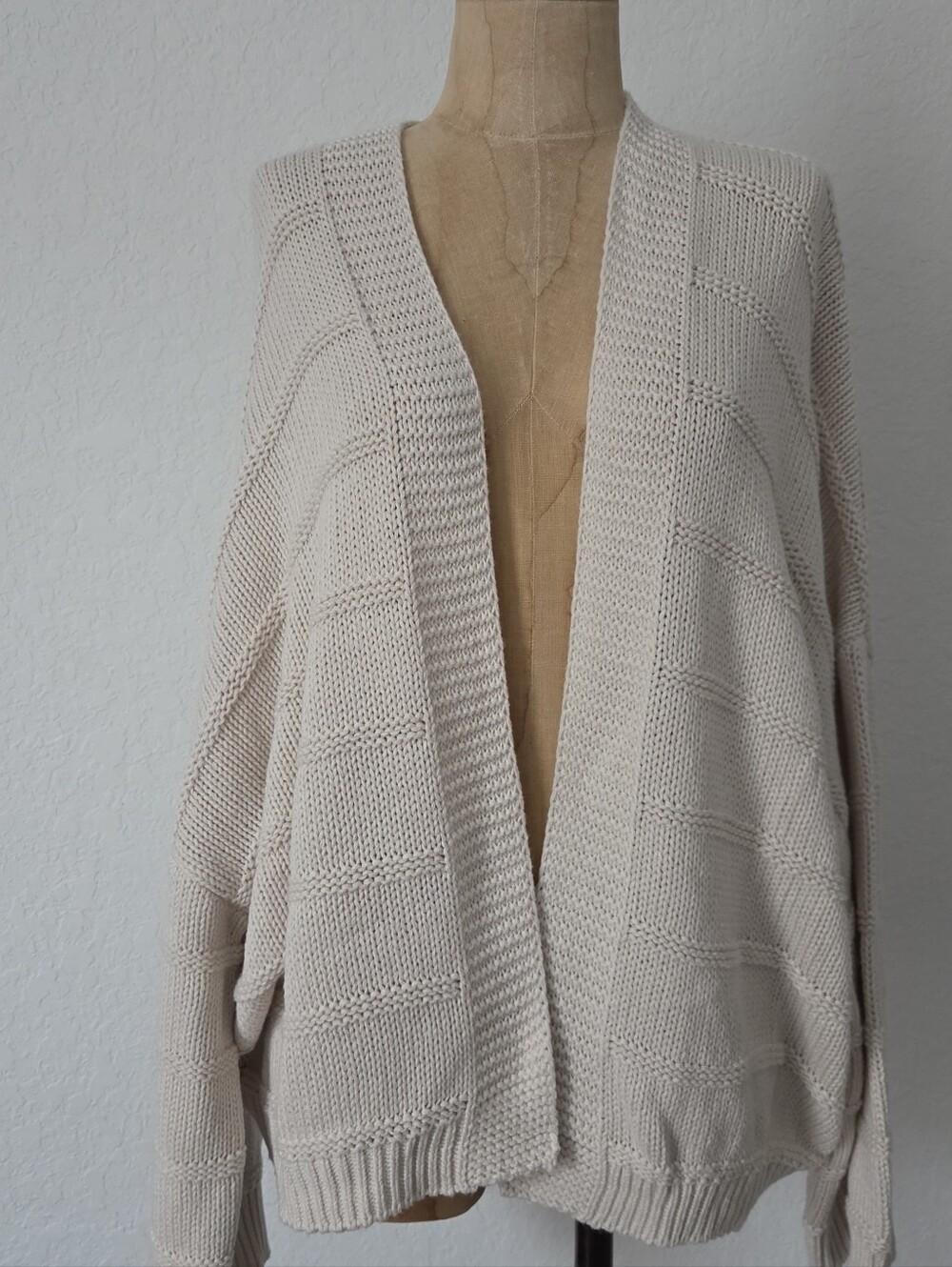 Sonoma Cream Open-Front Knit Cardigan